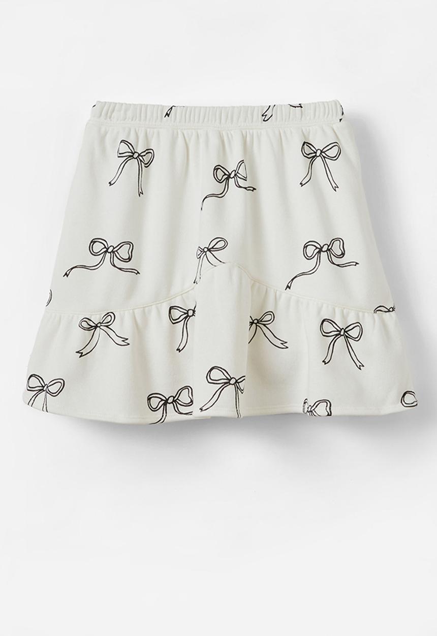 Cotton On - Everly fleece skirt - vanilla/bows