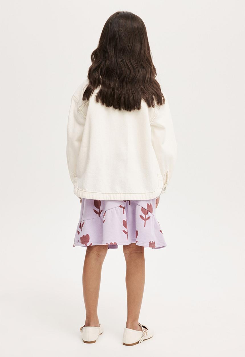 Cotton On - Everly fleece skirt - lilac drop/tulips