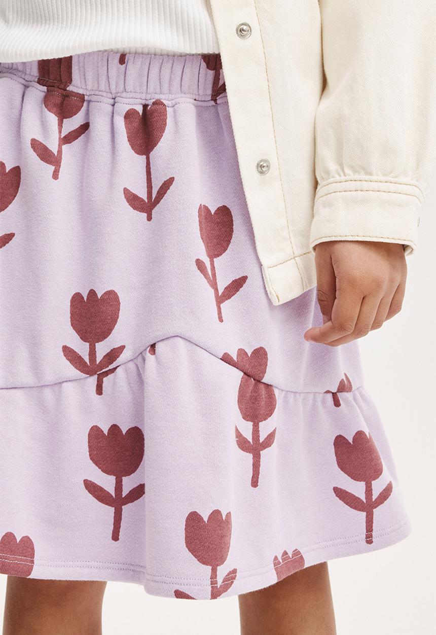 Cotton On - Everly fleece skirt - lilac drop/tulips