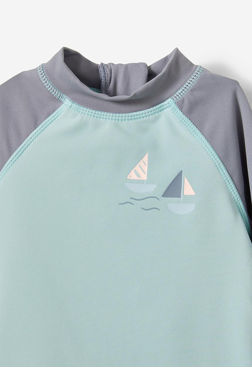 Cotton On - Freddie rash vest - barber blue/sail away