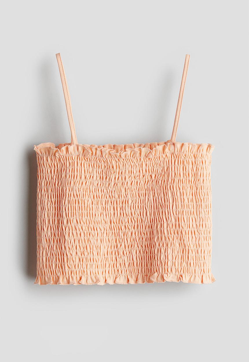 H&M - Smocked strappy top - peach