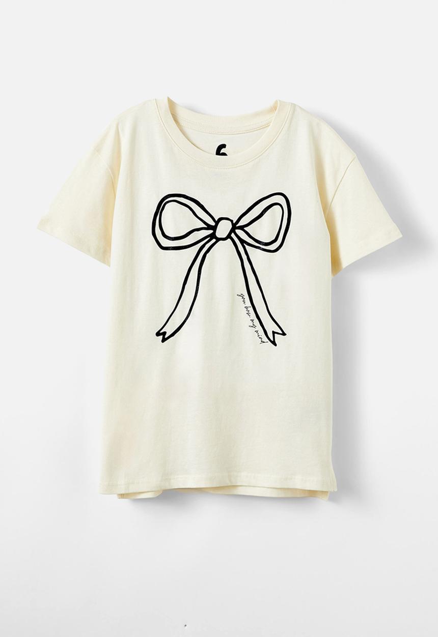 Cotton On - Poppy short sleeve print tee - dark vanilla/bow
