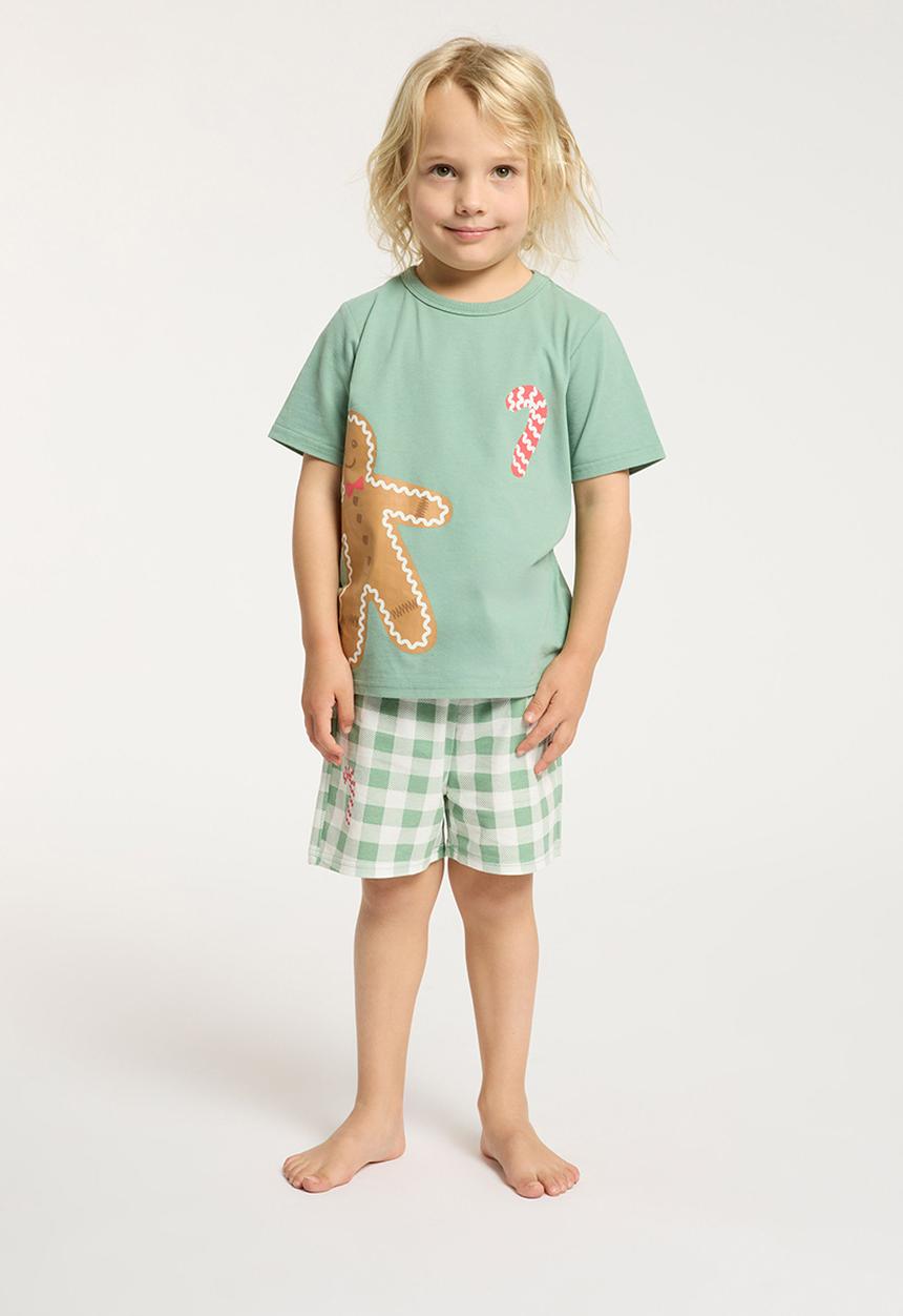 Cotton On - Jordan short sleeve pyjama set - malachite/gingerbread gingham