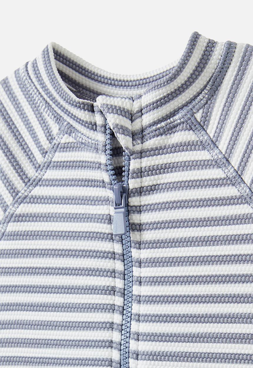 Cotton On - Cameron long sleeve swimsuit - steel/vanilla stripe