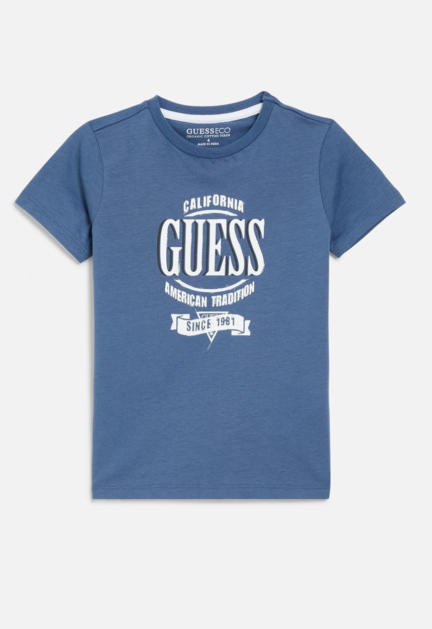 GUESS - Short sleeve T-shirt - indaco paper