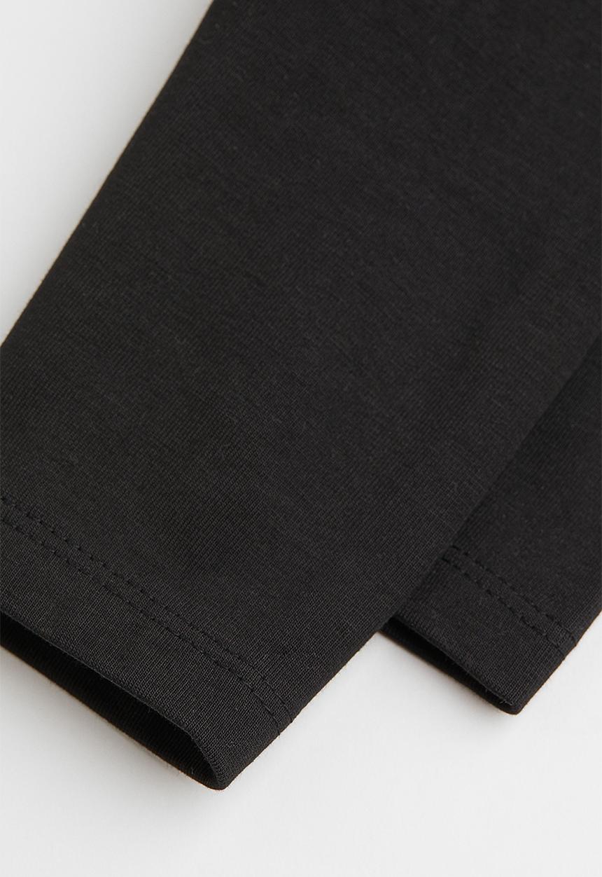 H&M - 2-Pack cotton leggings - black