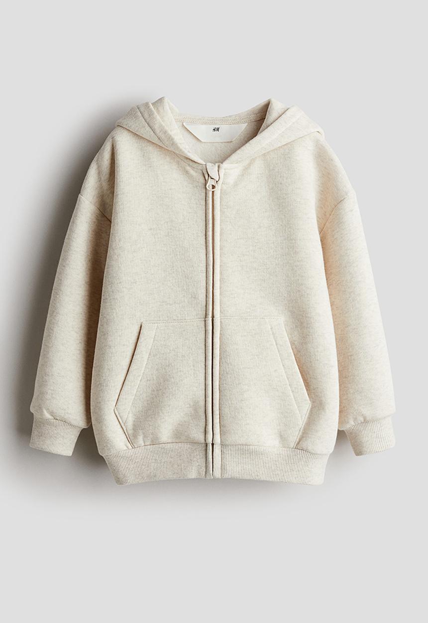 H&M - Zip-through hoodie - light beige marl 