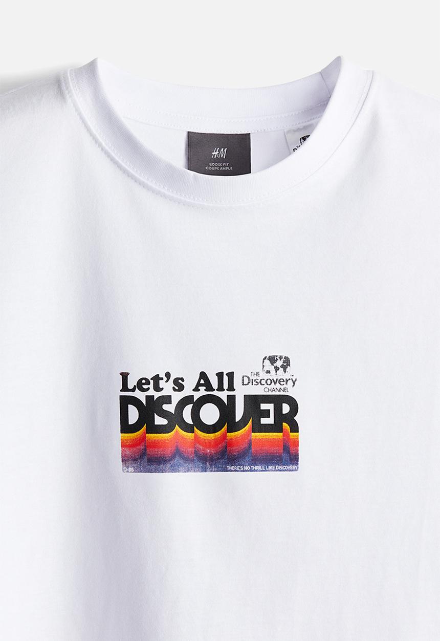 H&M - Relaxed fit t-shirt - white discovery channel