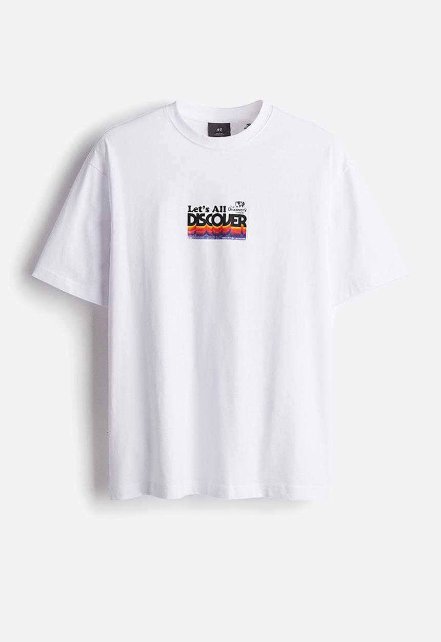 H&M - Relaxed fit t-shirt - white discovery channel