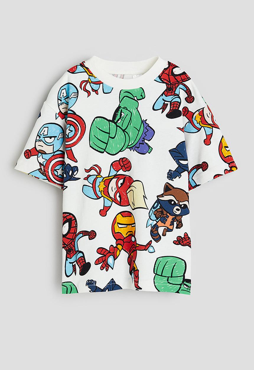 H&M - Printed T-shirt - white marvel comics