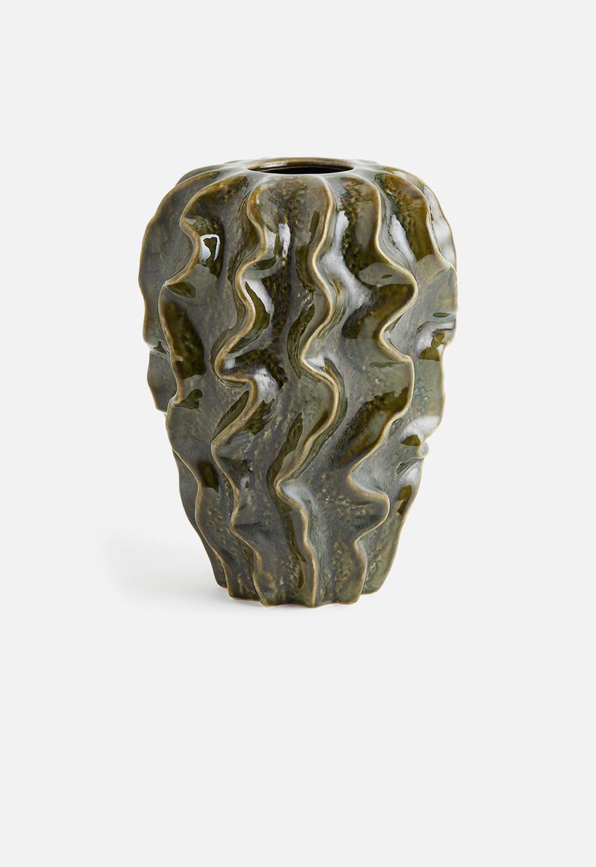 H&M - Stoneware vase - green