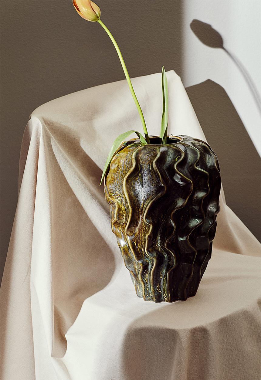 H&M - Stoneware vase - green
