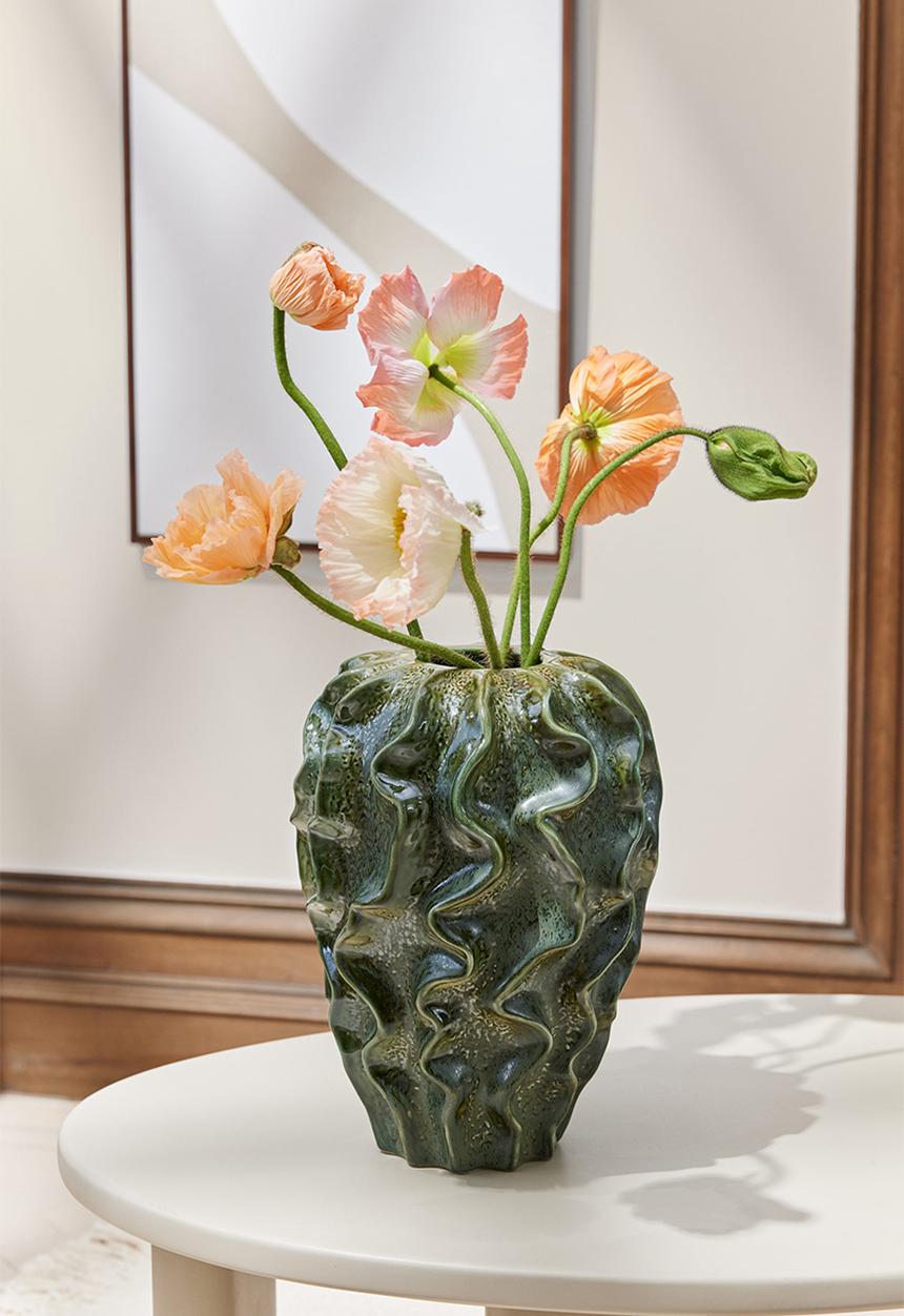 H&M - Stoneware vase - green