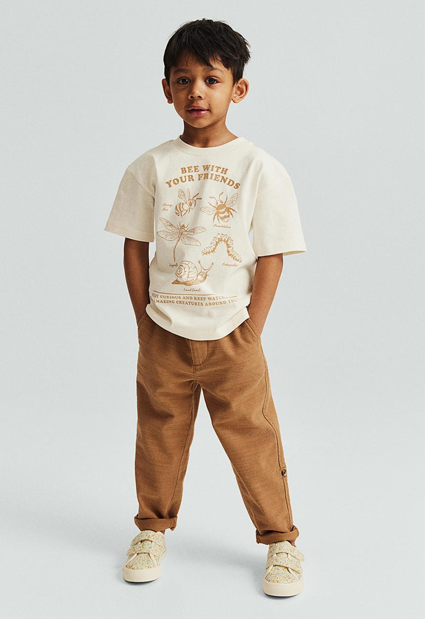 H&M - Printed T-shirt - white bee with your friends 