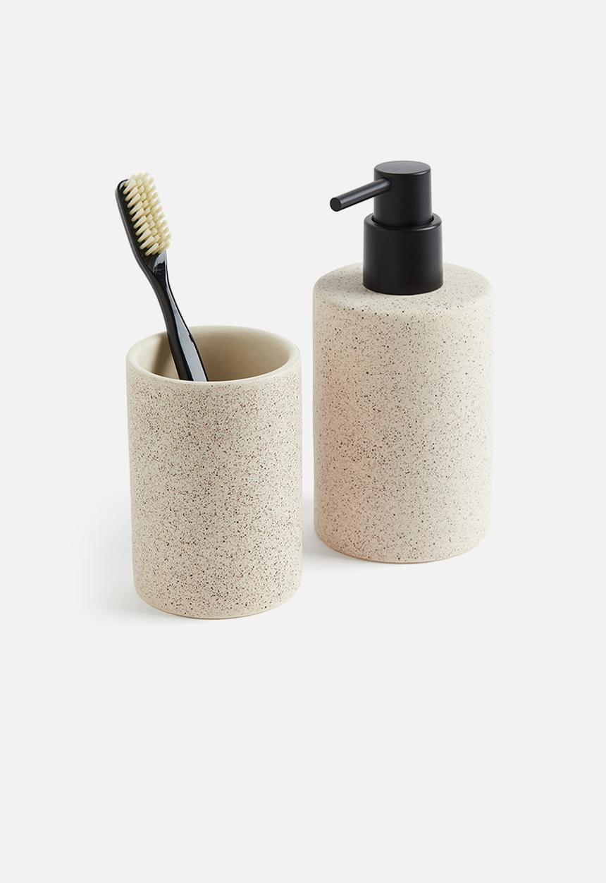 H&M - Stoneware toothbrush mug - beige