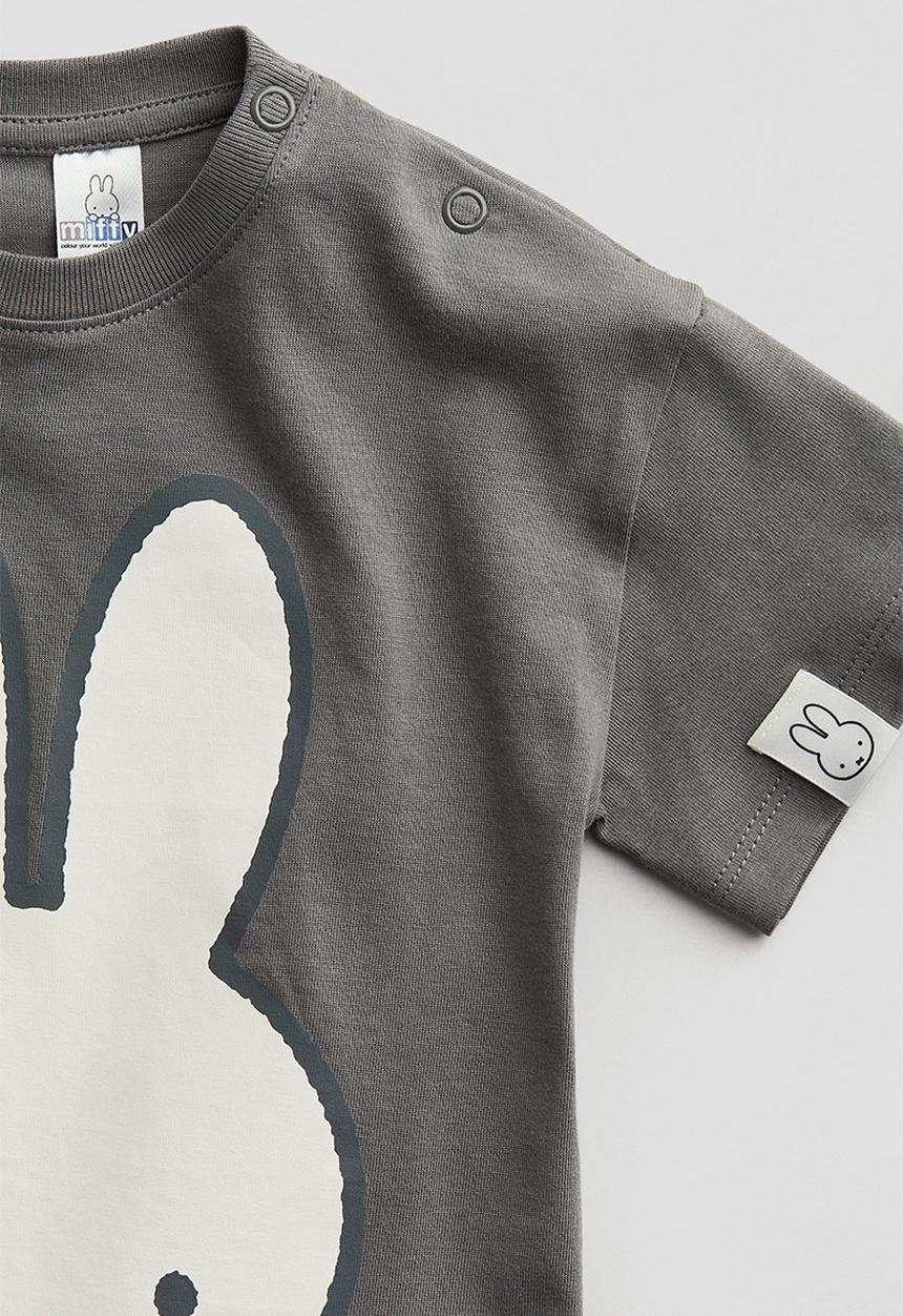 H&M - Printed cotton T-shirt - dark grey miffy