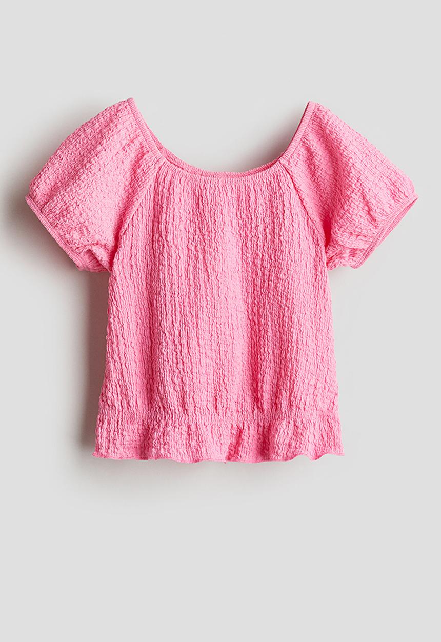 H&M - Puff-sleeved top - pink
