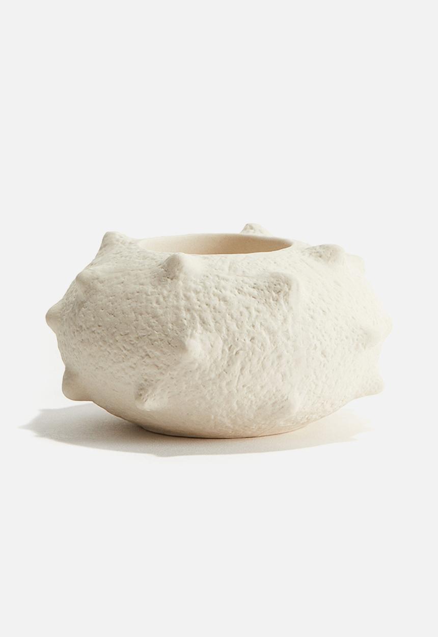 H&M - Stoneware candlestick - white