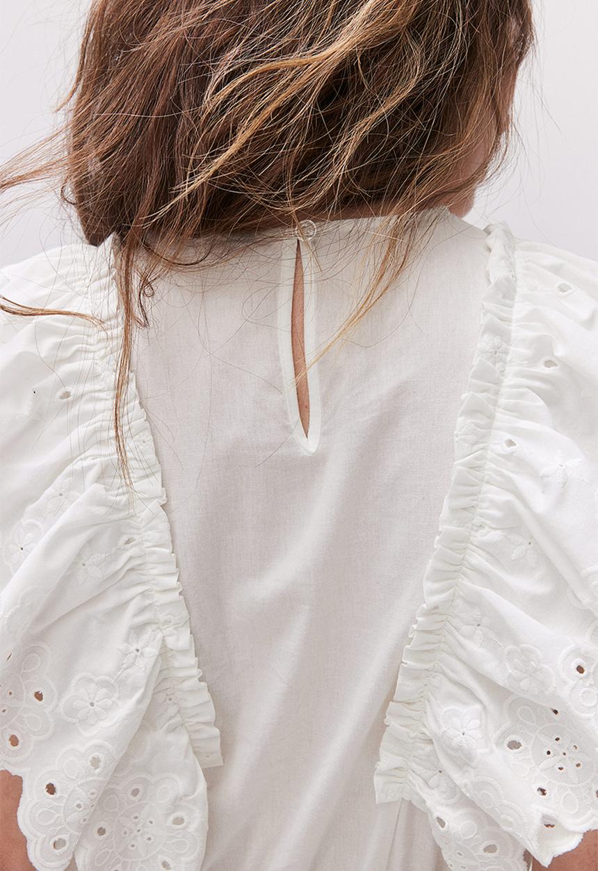 H&M - Flounced cotton dress - white