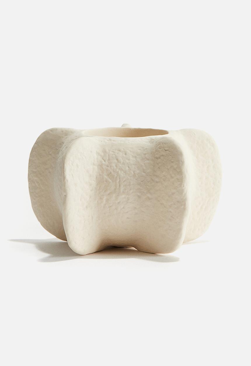 H&M - Stoneware candlestick - white