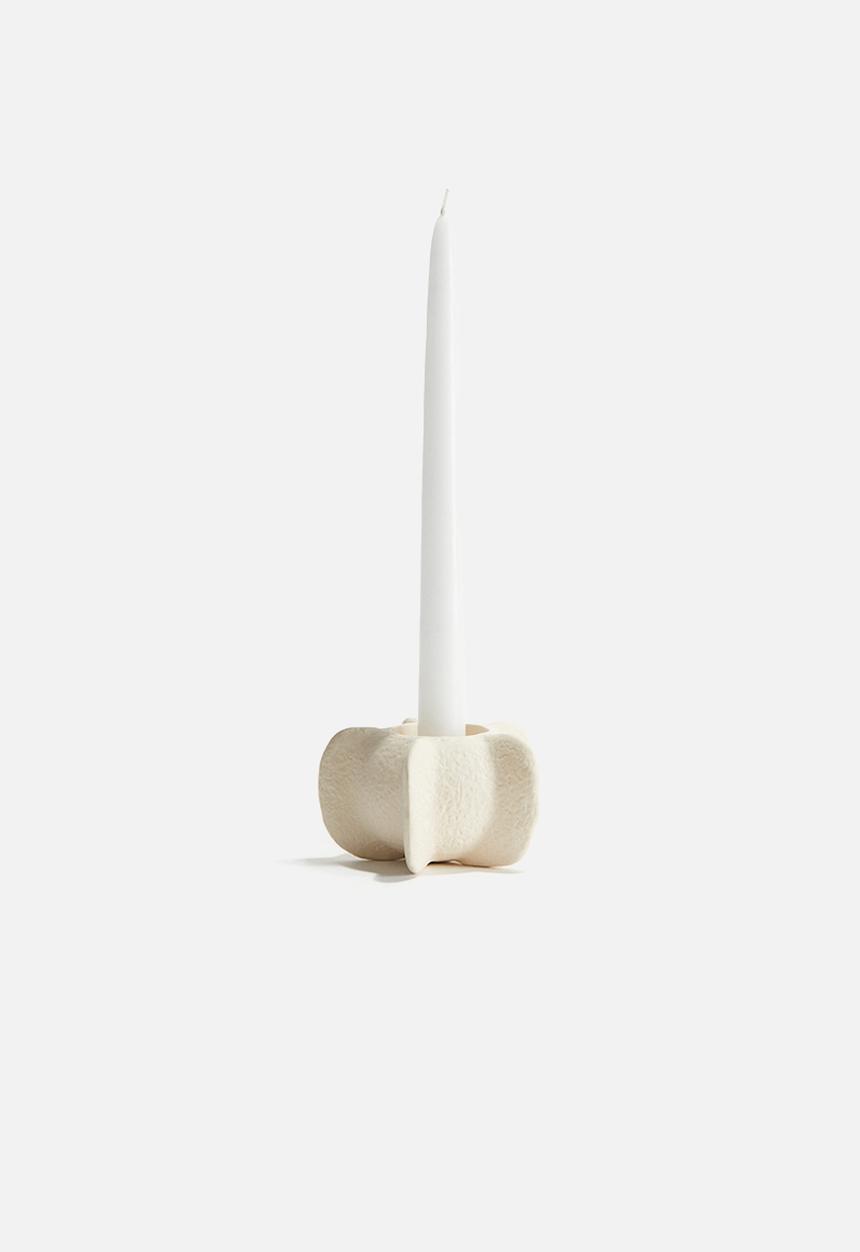 H&M - Stoneware candlestick - white