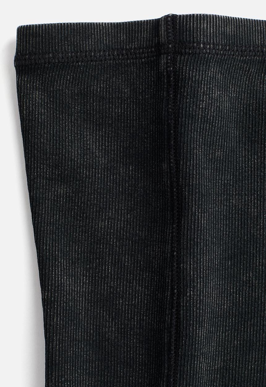 H&M - Flatlock-seam ribbed tube top - black washed