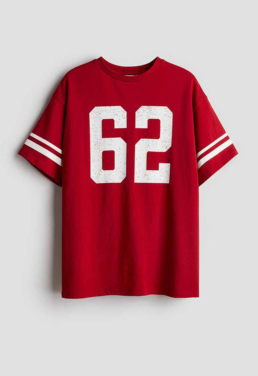 H&M - Oversized printed t-shirt - red/62