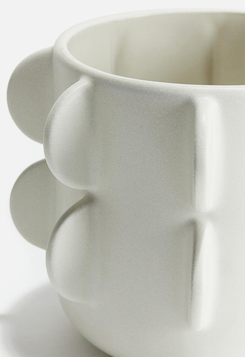 H&M - Reactive-glaze stoneware plant pot - natural white