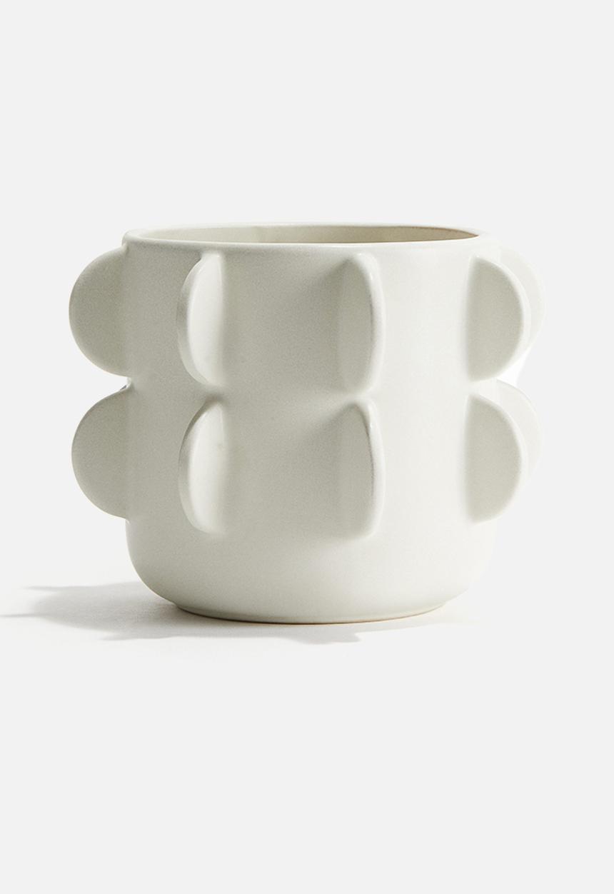 H&M - Reactive-glaze stoneware plant pot - natural white