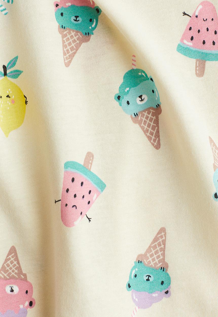 H&M - Printed jersey top - yellow & ice cream cones