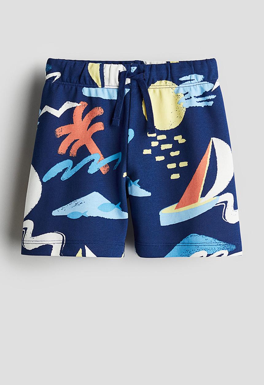 H&M - Printed sweatshorts - dark blue patterned