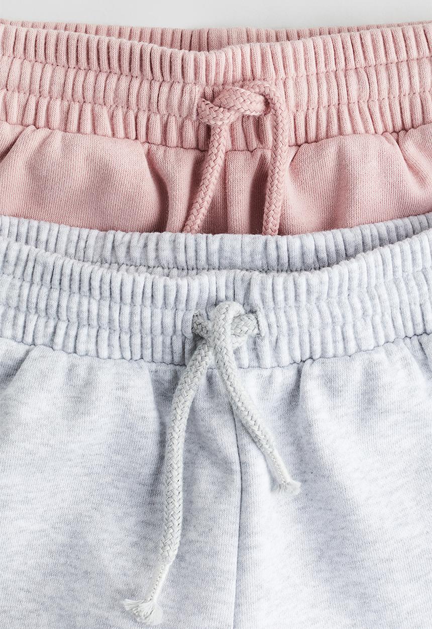H&M - 2-Pack sweatshorts - old rose & light grey marl