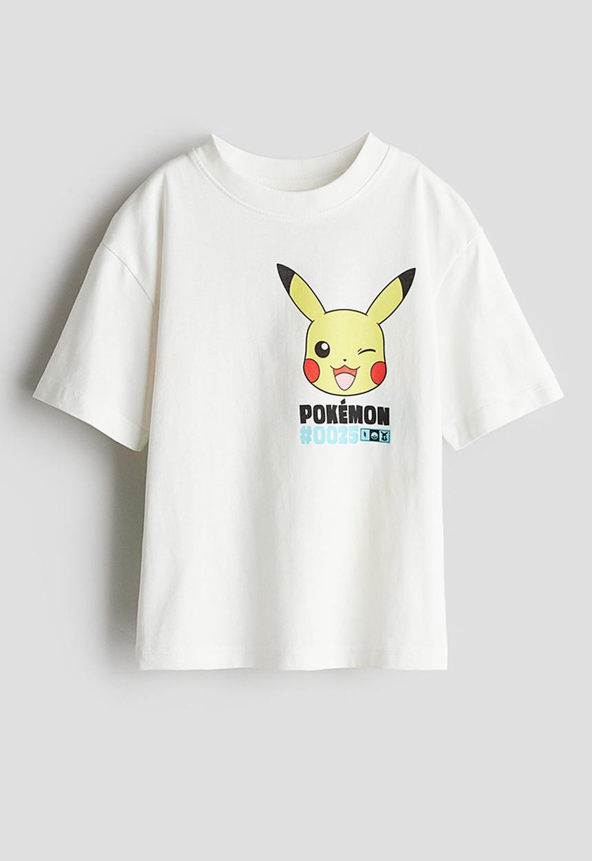 H&M - Printed t-shirt - white pokémon