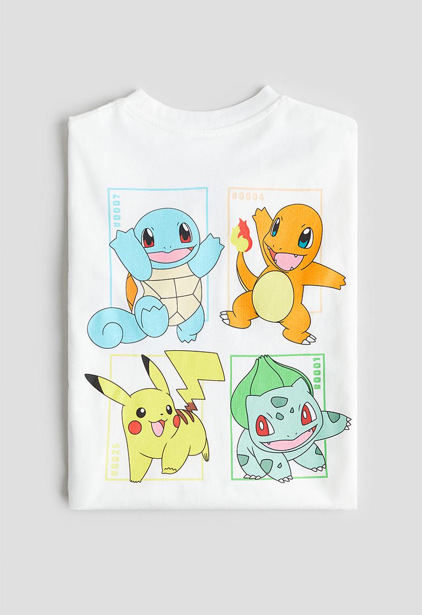 H&M - Printed t-shirt - white pokémon