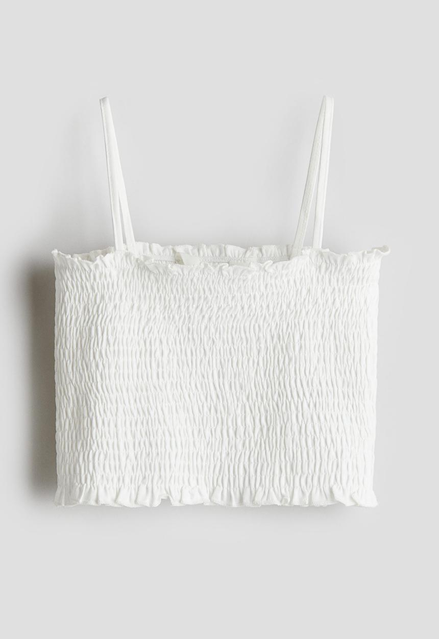 H&M - Smocked strappy top - white