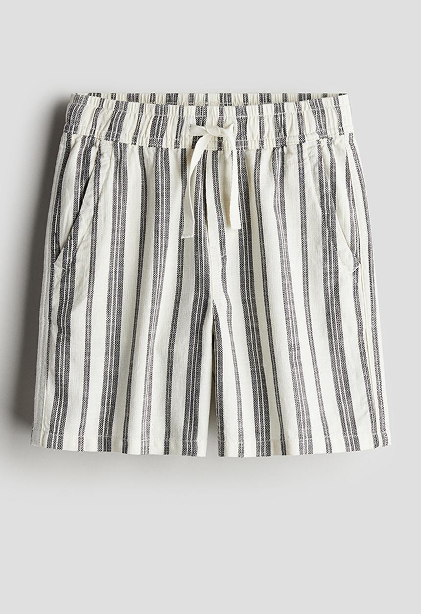 H&M - Loose fit shorts - white striped