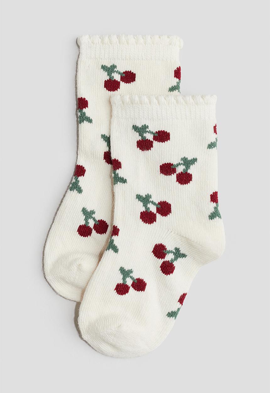 H&M - 4-Pack socks - light pink & patterned 