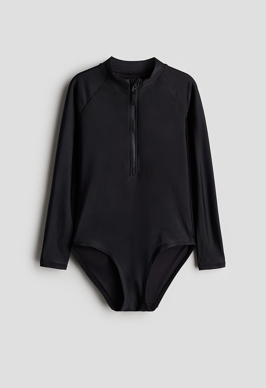 H&M - Long-sleeved swimsuit - black
