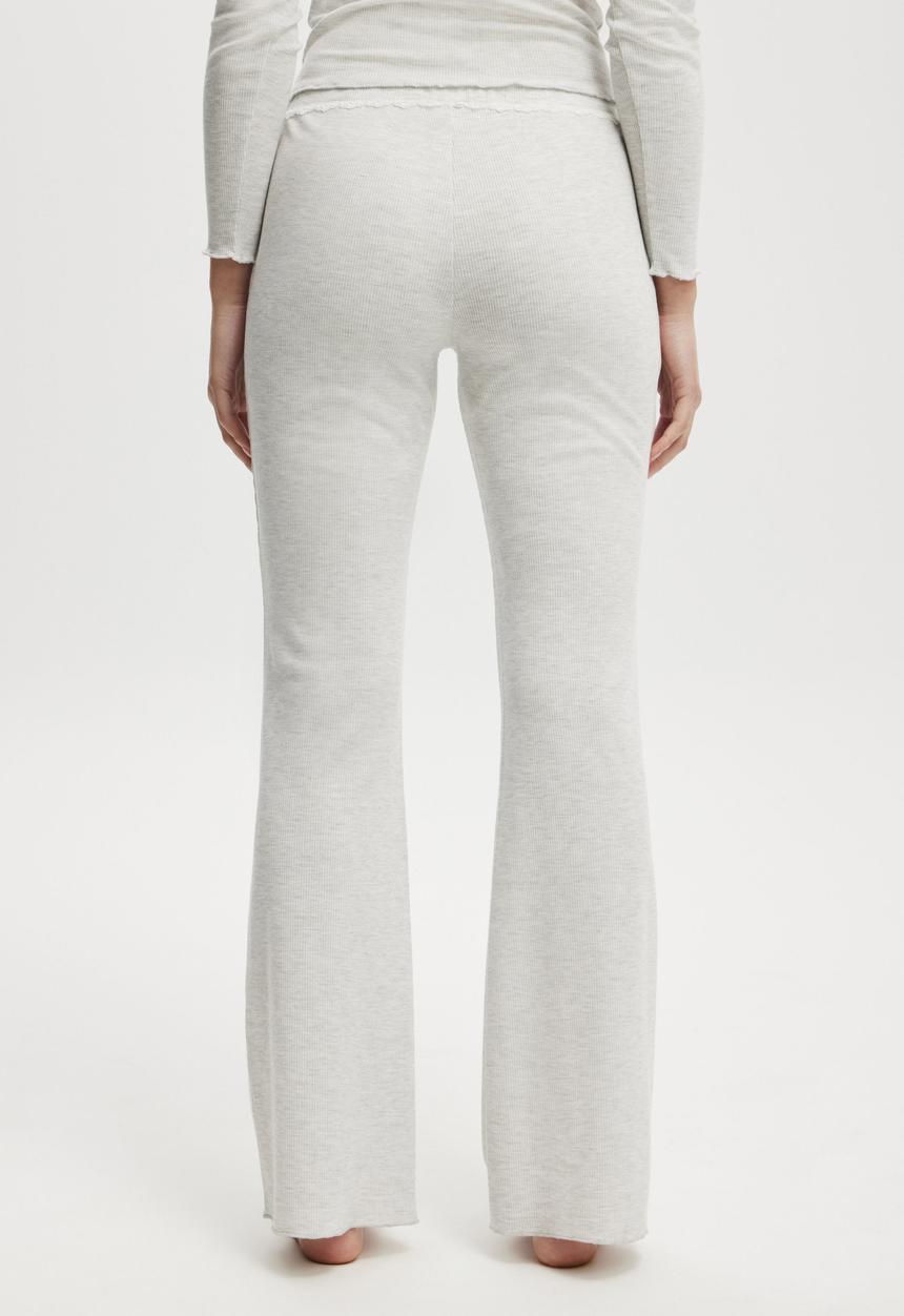 Cotton On - Waffle Sleep Flare Pant - Light Grey Marle