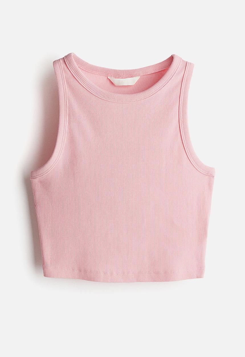 H&M - Cropped vest top - light pink