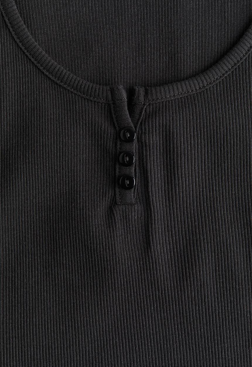 H&M - Ribbed vest top - charcoal