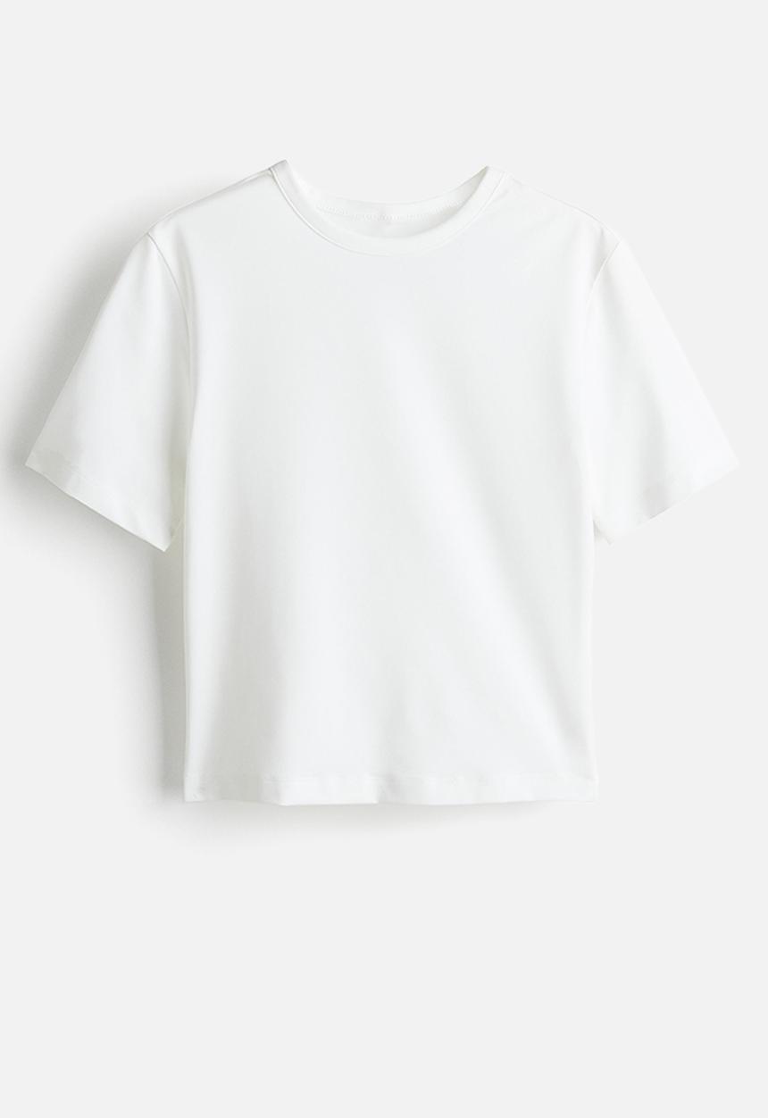 H&M - Drymove™ cropped sports top - white