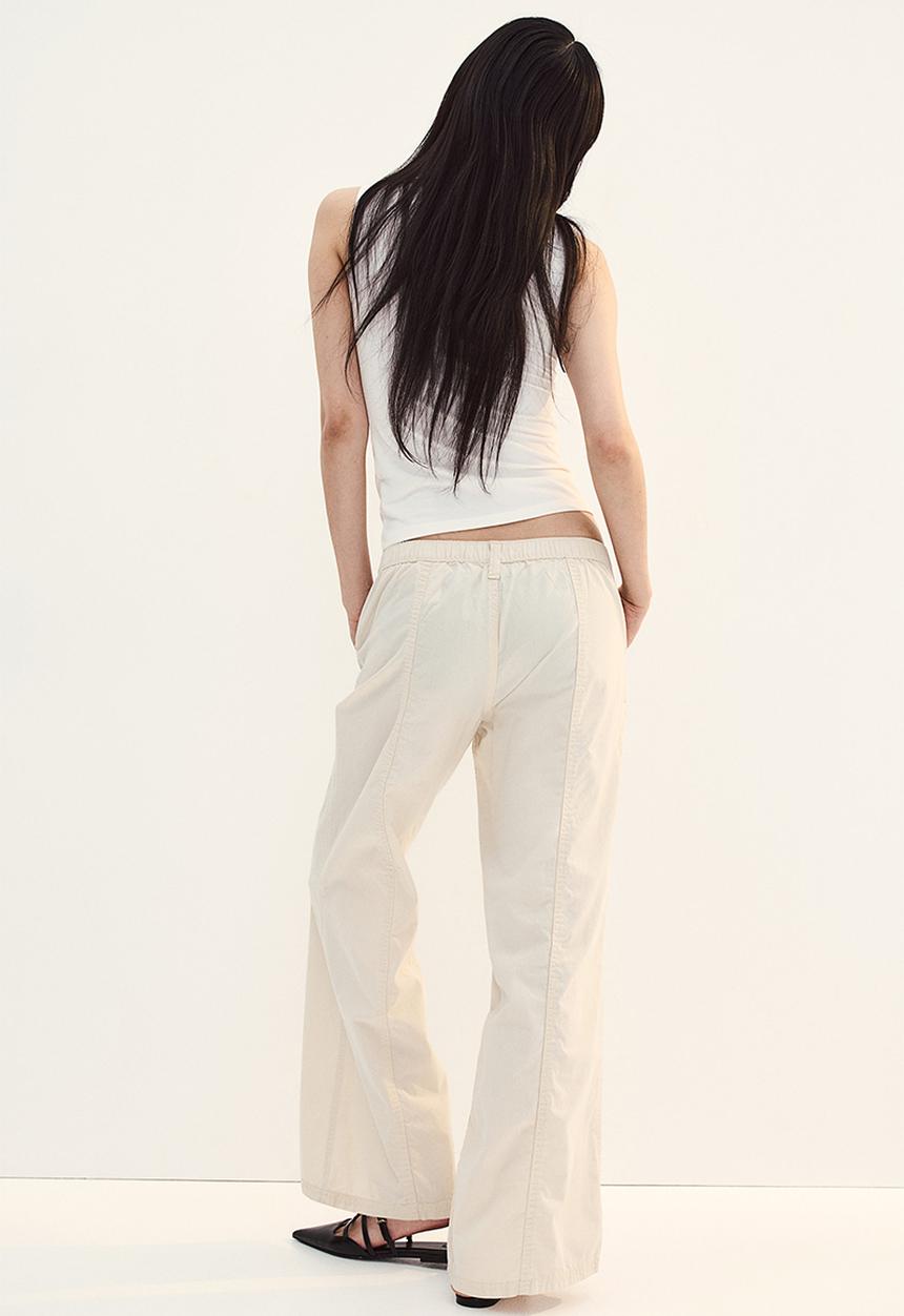 H&M - Canvas cargo trousers - cream