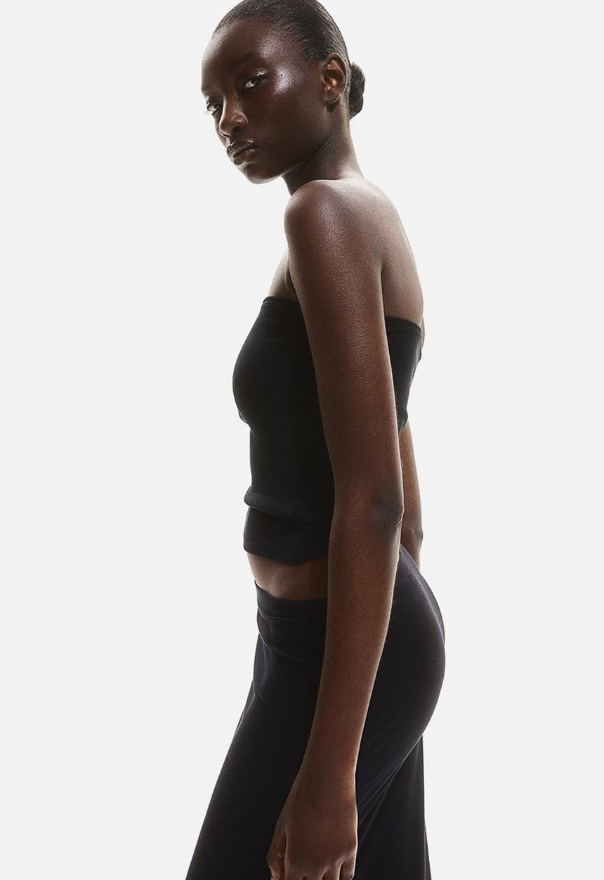 H&M - Ribbed tube top - black