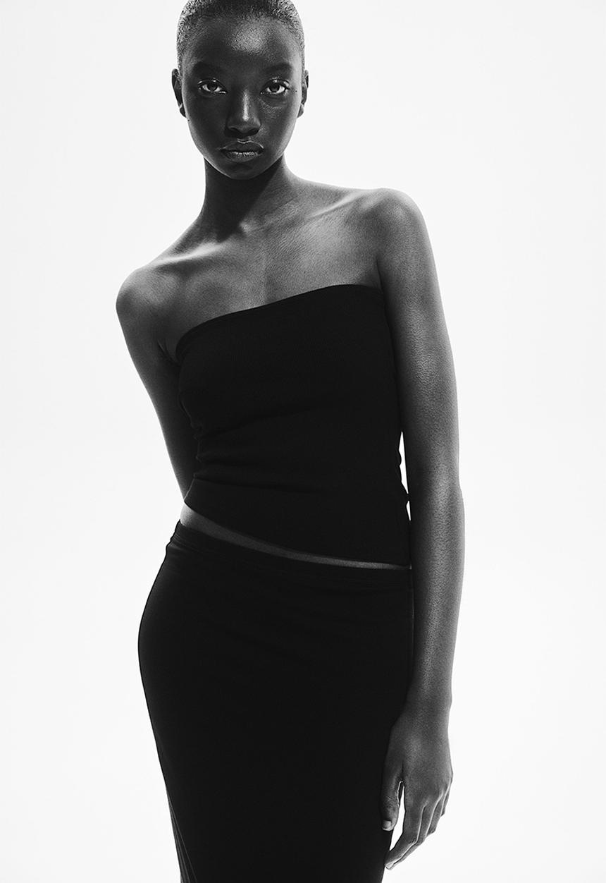H&M - Ribbed tube top - black