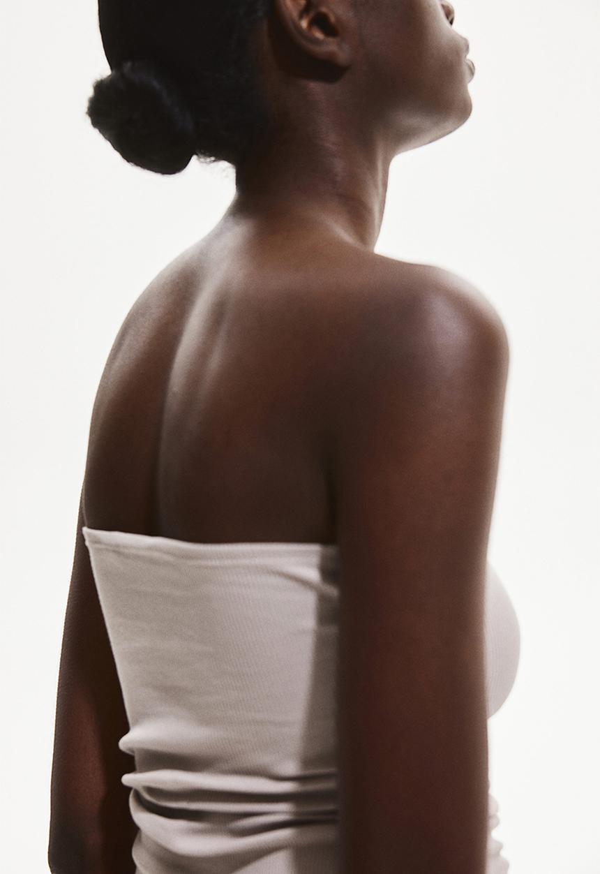 H&M - Ribbed tube top - light greige