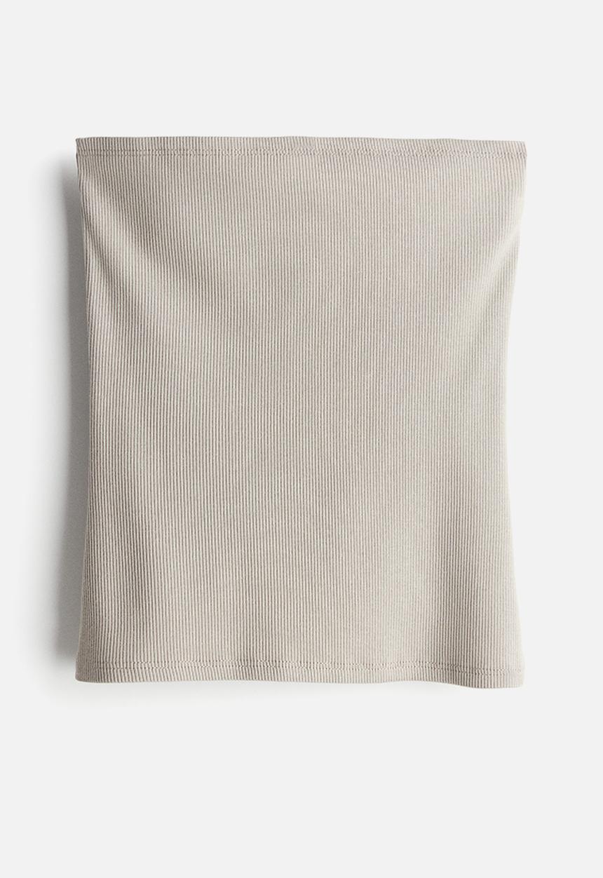 H&M - Ribbed tube top - light greige