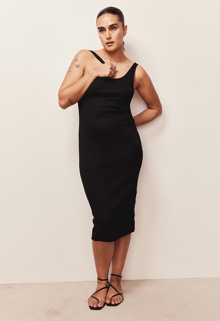 H&M - Ribbed jersey dress - black
