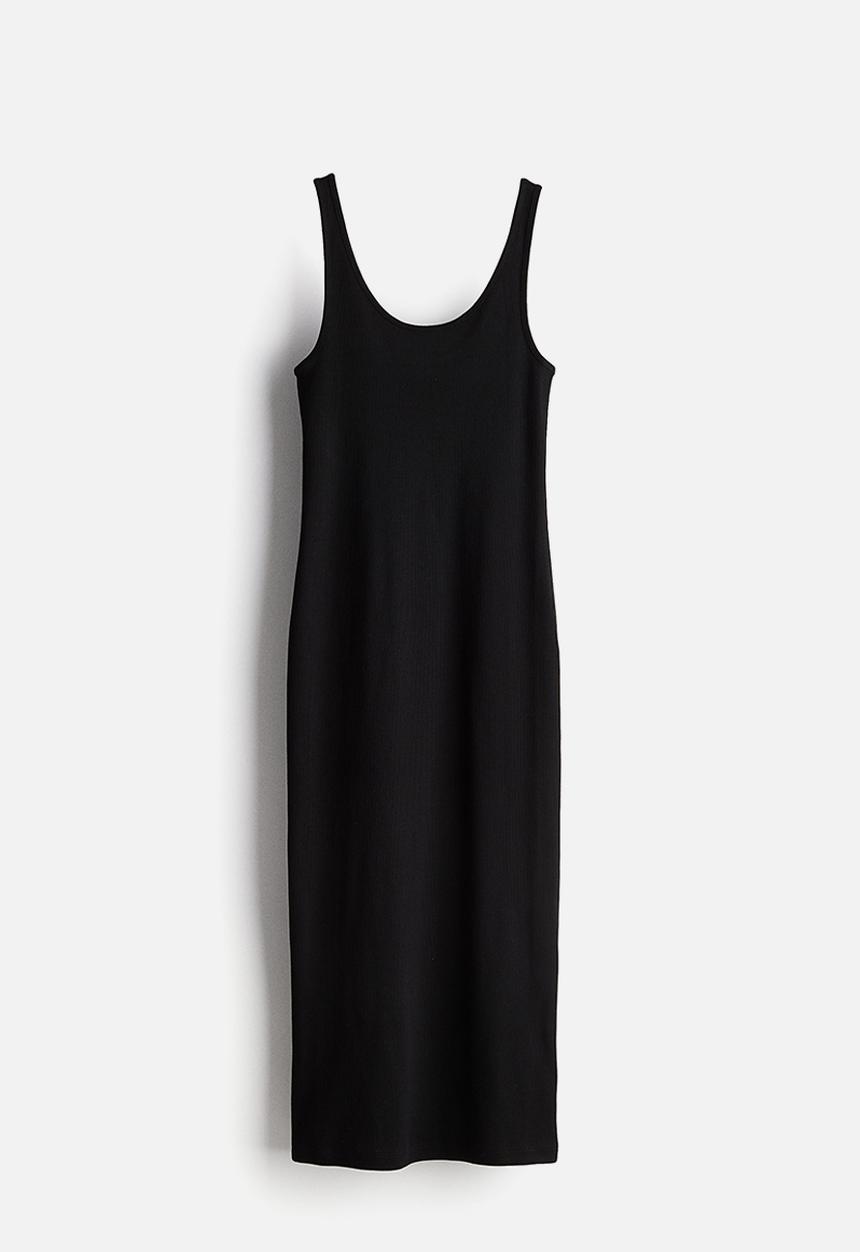 H&M - Ribbed jersey dress - black