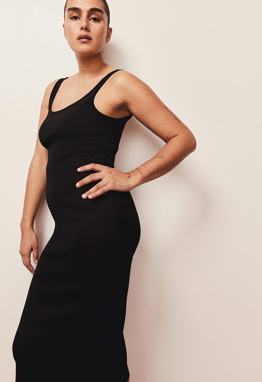 H&M - Ribbed jersey dress - black